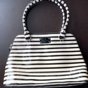 Kate spade large black and white striped purse